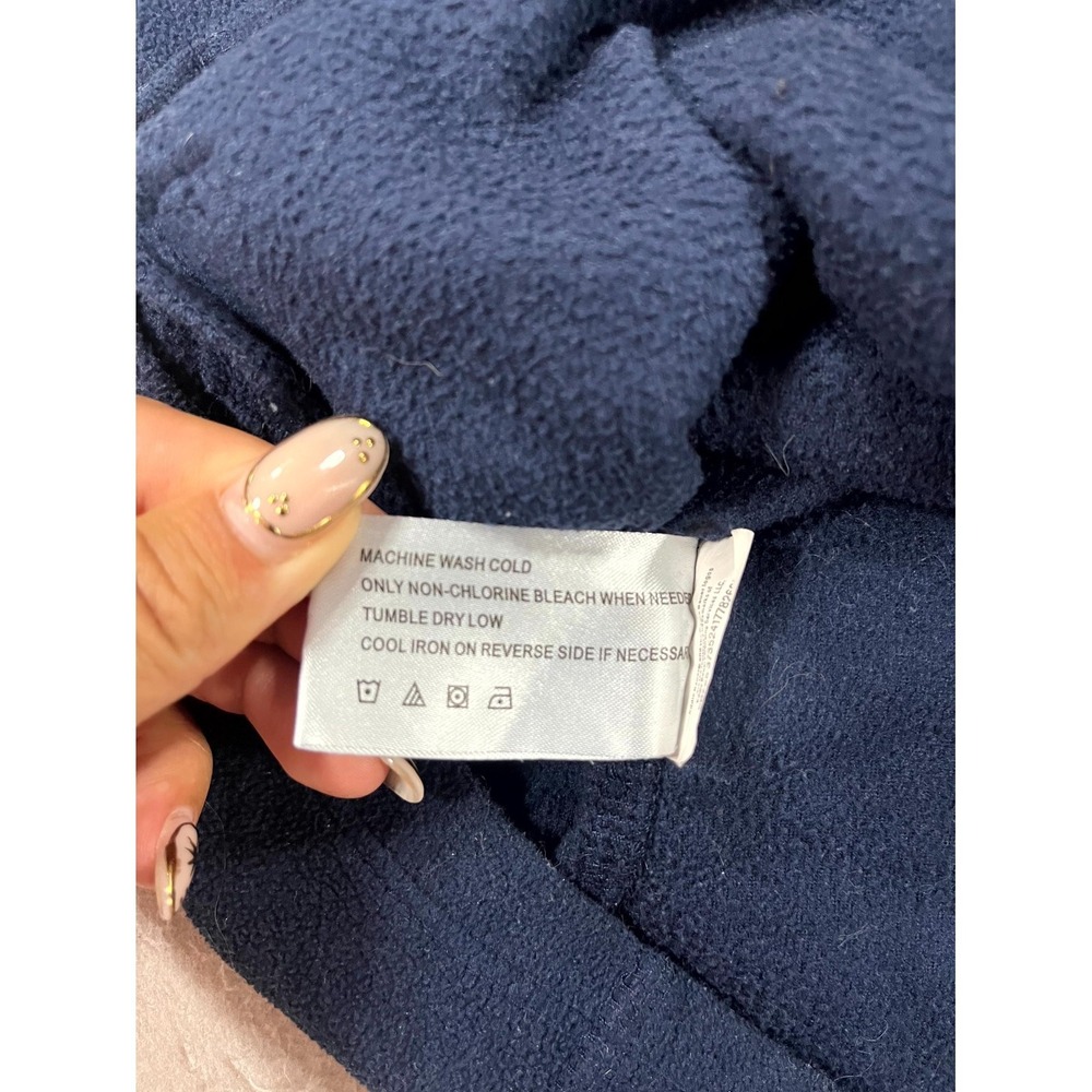 Eddie Bauer Jacket Mens Medium Navy Blue Fleece Full Zip Washington Trust Bank - Picture 7 of 10